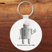 ロボット企業のラブコーヒー，ヴィンテージレトロおもしろい キーホルダー (正面)