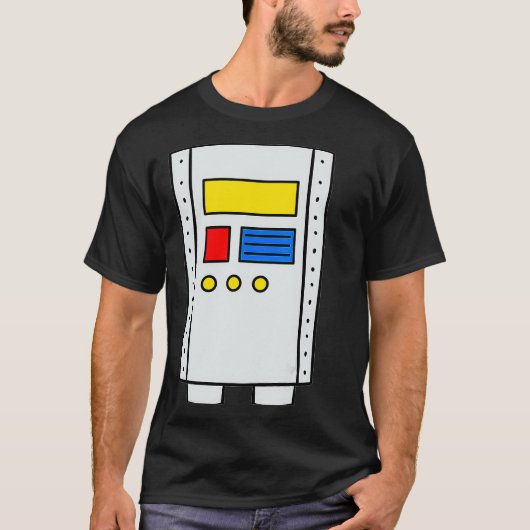 ロボット体衣装簡単ハロウィンおもしろいギフトかわいい Tシャツ (正面)