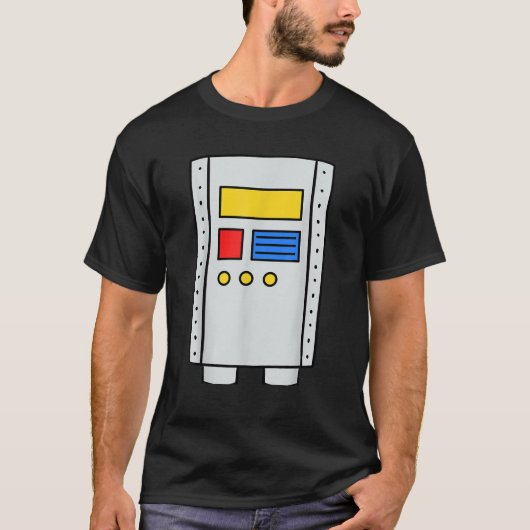 ロボット体衣装簡単ハロウィンおもしろいギフトかわいい Tシャツ (正面)