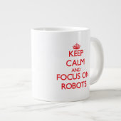 ロボット保に集中して落ち着く ジャンボコーヒーマグカップ (正面右)