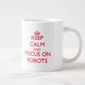 ロボット保に集中して落ち着く ジャンボコーヒーマグカップ (右)