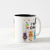 ロボット初誕生日Tシャツとギフト ツートーンマグカップ (正面右)