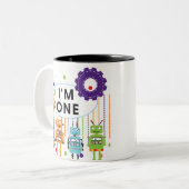 ロボット初誕生日Tシャツとギフト ツートーンマグカップ (正面左)