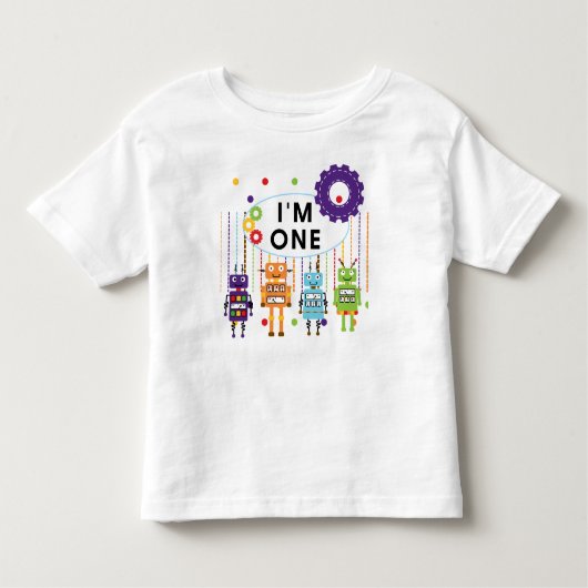 ロボット初誕生日Tシャツとギフト トドラーTシャツ (正面)