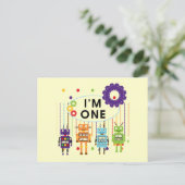 ロボット初誕生日Tシャツとギフト ポストカード (スタンド正面)