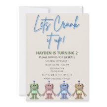 ロボット及びギア誕生日招待状