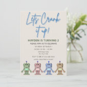 ロボット及びギア誕生日招待状 招待状 (スタンド正面)