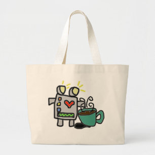ロボット及びコーヒーバッグ ラージトートバッグ