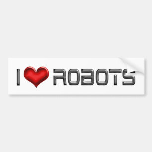 ロボット大好き - ロボット好きのためのハートロボット バンパーステッカー