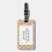 ロボット女の子および庭の子供パターン ラゲッジタグ (正面縦)