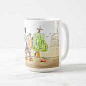 ロボット女の子の監視日の出 コーヒーマグカップ (正面右)