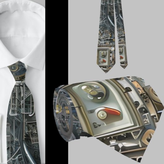 ロボット好きなギーク+ネิร์ド+テクノロジー+マシン ネクタイ