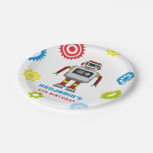 ロボット子供の誕生日紙プレート ペーパープレート (アングル)