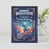 ロボット宇宙5歳誕生日パーティー 招待状 (スタンド正面)