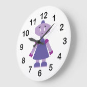 ロボット少女の漫画 ラージ壁時計 (傾斜)