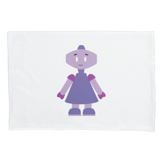 ロボット少女の漫画 枕カバー (正面)