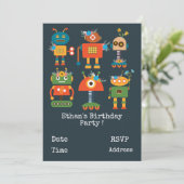 ロボット少年のかわいい誕生日パーティー 招待状 (スタンド正面)