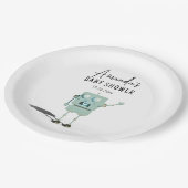 ロボット少年の赤ちゃんシャワー ペーパープレート (アングル)