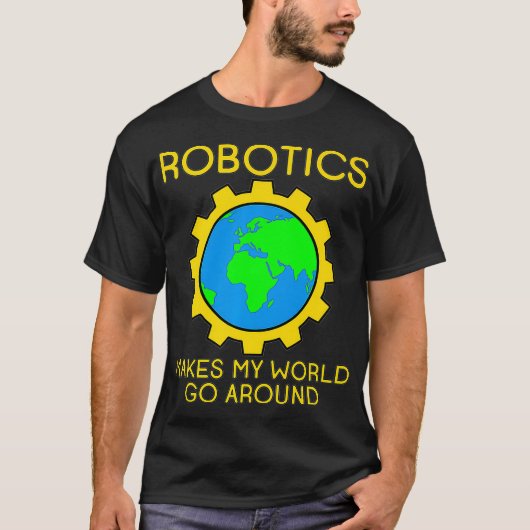 ロボット工学で私の世界が回っている プレミアム Tシャツ (正面)