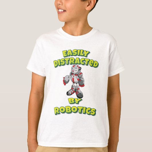 ロボット工学に気を取られる Tシャツ (正面)