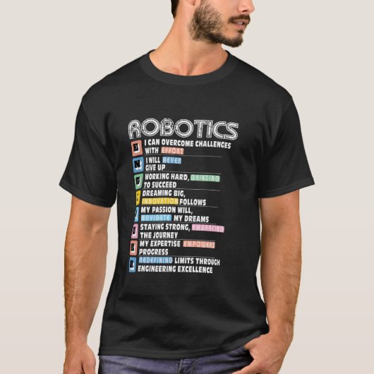 ロボット工学エンジニアの動機 Tシャツ (正面)