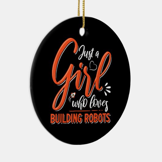 ロボット工学エンジニアロボット愛好家エンジニアリングガールロブ セラミックオーナメント (右)