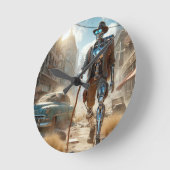 ロボット幽霊町 ラウンド壁時計 (傾斜)