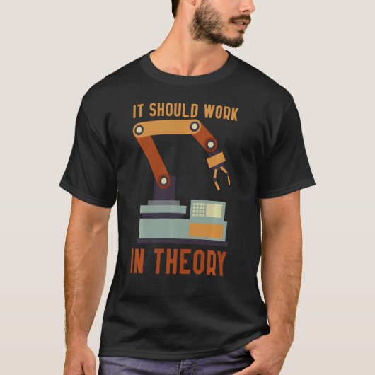 ロボット座面ロボット時計ロボット車輪回転計 Tシャツ (正面)