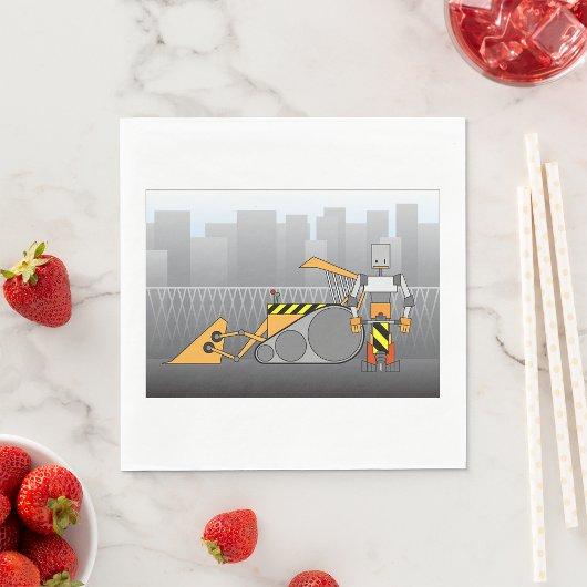 ロボット建築作業者 スタンダードランチョンナプキン