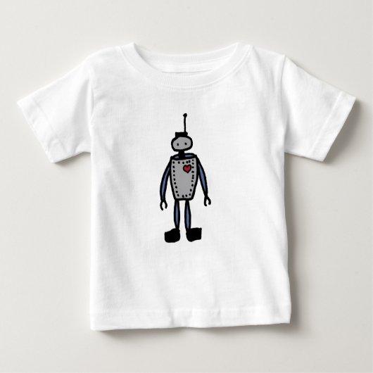 ロボット愛ベビーか子供のロンパース ベビーTシャツ (正面)