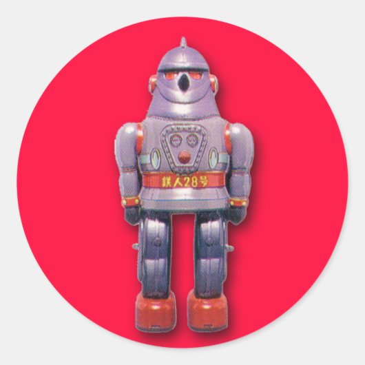 ロボット日本ののステッカー（6枚） ラウンドシール (正面)