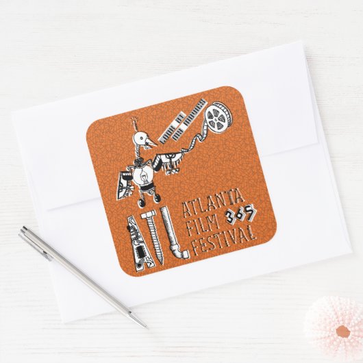 ロボット映画バードシール スクエアシール (封筒)