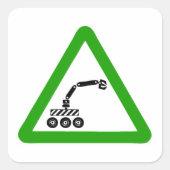 ロボット横断注意標識 スクエアシール (正面)