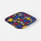 ロボット漫画パターン ペーパープレート (傾斜あり)