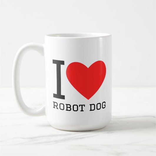 ロボット犬が好き コーヒーマグカップ (左)