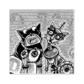 ロボット猫及び犬ペット用ゴム印 ラバースタンプ (インプリント)