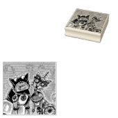 ロボット猫及び犬ペット用ゴム印 ラバースタンプ (押印)