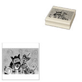 ロボット猫及び犬ペット用ゴム印 ラバースタンプ (押印)