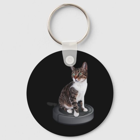 ロボット猫掃除機ねこ動物可愛い猫 キーホルダー (正面)