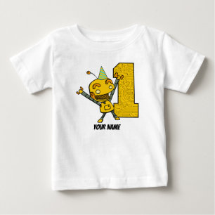 ロボット第1誕生日 ベビーTシャツ