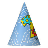 ロボット第2誕生日のカスタム パーティーハット (左)