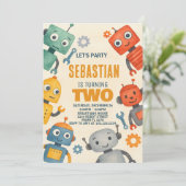 ロボット第2誕生日招待状 招待状 (スタンド正面)