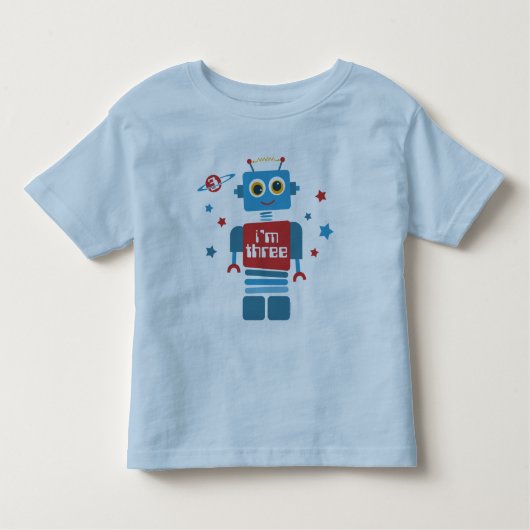 ロボット第3誕生日 トドラーTシャツ (正面)