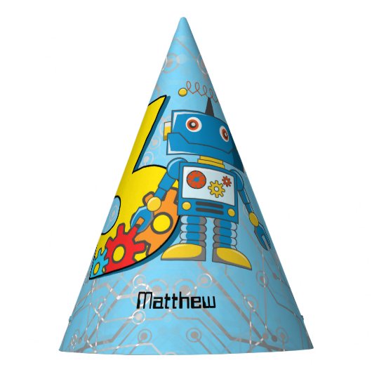 ロボット第3誕生日 パーティーハット (正面)