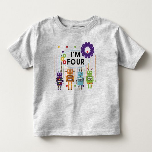 ロボット第4誕生日のTシャツおよびギフト トドラーTシャツ (正面)