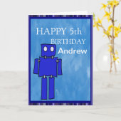 ロボット第5誕生日 カード (黄色い花)