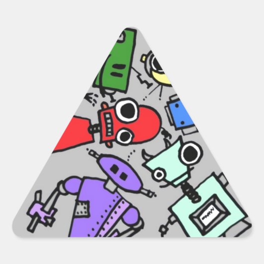 ロボット群4 三角形シール (正面)