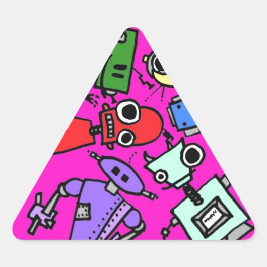 ロボット群5 三角形シール (正面)