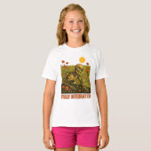 ロボット自然花花花畑 Tシャツ (正面フル)