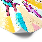 ロボット落書き絵を描爆発 ポスター (角)